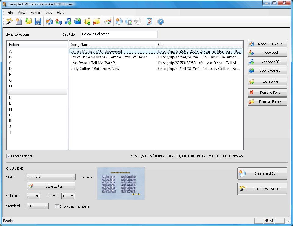 Click to view Karaoke DVD Burner 1.0.1 screenshot