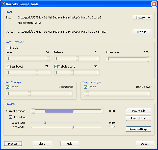 Click to view Karaoke Sound Tools 1.0.9 screenshot