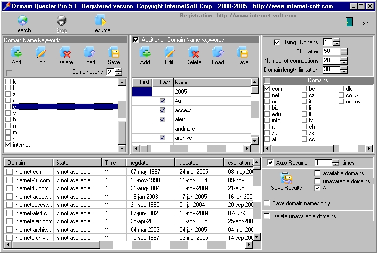 Click to view Domain Quester 6.02 screenshot