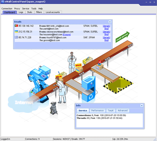 Click to view eWall SMTP Proxy 4.0 screenshot