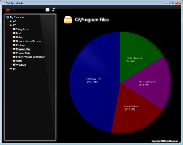 Click to view Disk Space Finder 1 screenshot