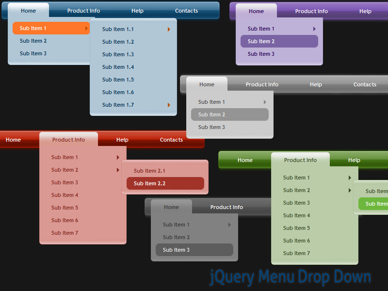 Click to view jQuery Menu Drop Down Style 04 1.5 screenshot