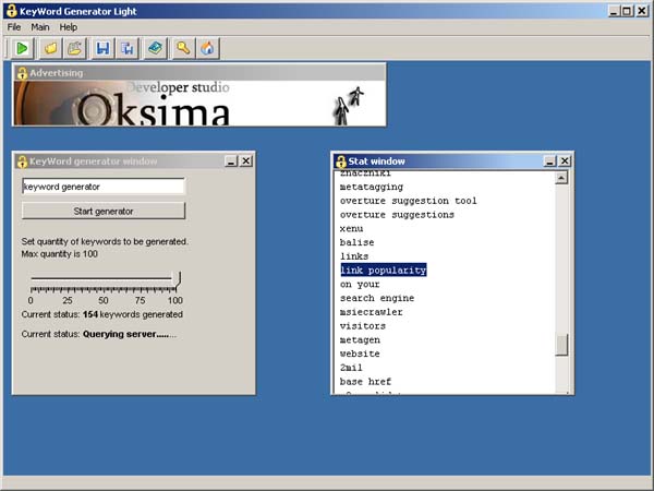 Click to view KeyWord Generator lite 1.0.0 screenshot