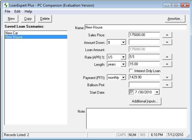 Click to view LoanExpert Plus 5.0.2 screenshot