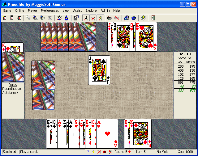 Click to view Pinochle and Bezique by MeggieSoft Gam 2008 screenshot