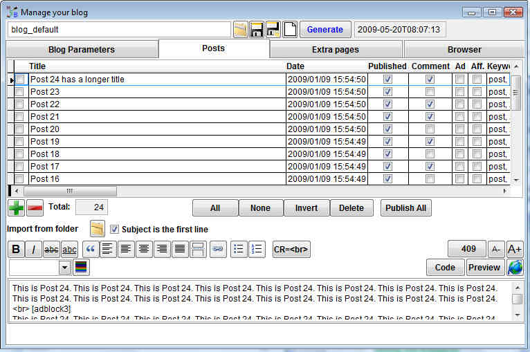 Click to view MyStarterBlog 1.7.0 screenshot