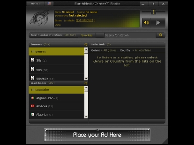 Click to view EarthMediaCenter Radio Portable 1.4 screenshot