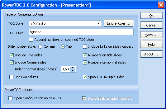 Click to view PowerTOC 2.2 screenshot