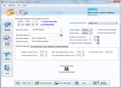 Click to view Free Barcode Generator 7.3.0.1 screenshot