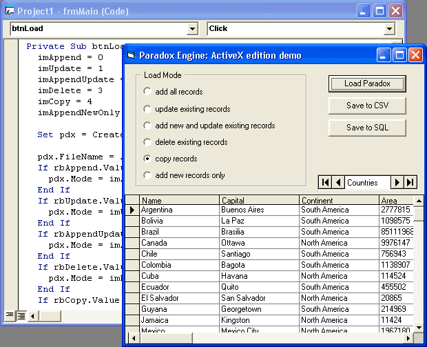 Click to view Paradox Direct Engine (ActiveX) 2.94 screenshot