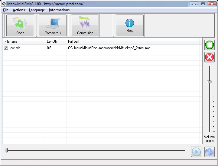 Click to view MeowMidi2Mp3 1.02 screenshot