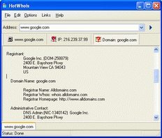 Click to view HotWhoIs 3.0 screenshot