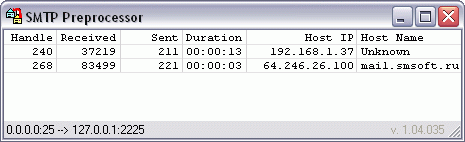 Click to view SMTP Preprocessor 1.10 screenshot