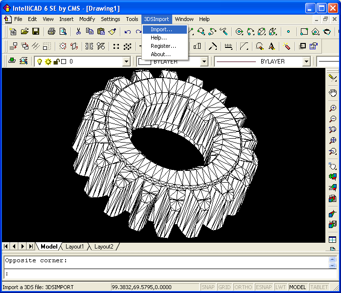 Click to view 3DS Import for IntelliCAD 1.0 screenshot