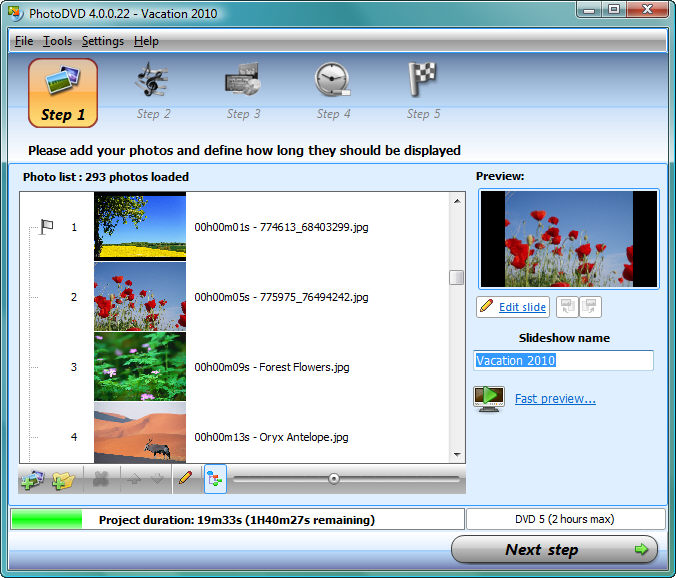 Click to view PhotoDVD 4.0.0.37d screenshot