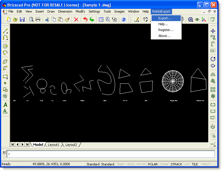 Click to view Points Export for Bricscad 1.0 screenshot