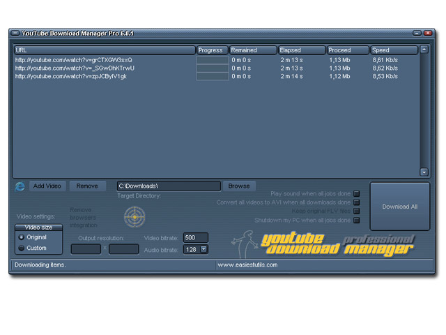 Click to view YouTube Download Manager Pro 7.0.0.1.001 screenshot