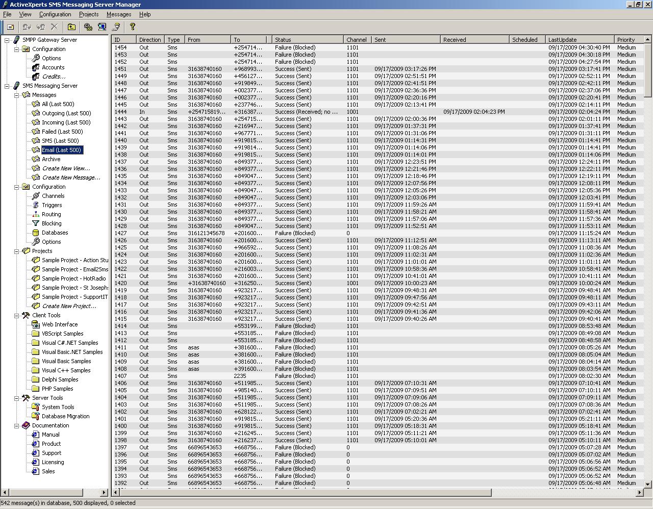 Click to view ActiveXperts SMS Messaging Server 5.1 screenshot