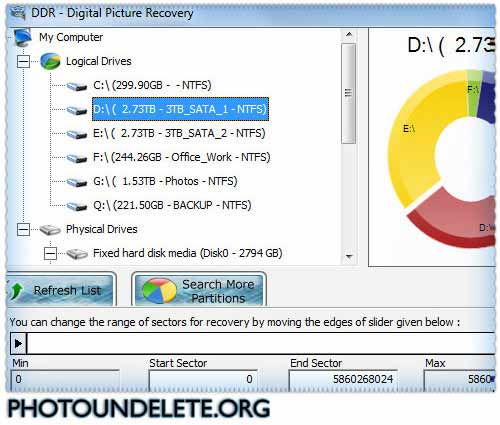 Click to view Unerase Digital Photos 3.0.1.5 screenshot