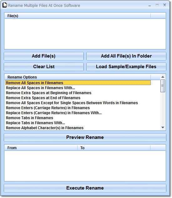 Click to view Rename Multiple Files At Once Software 7.0 screenshot