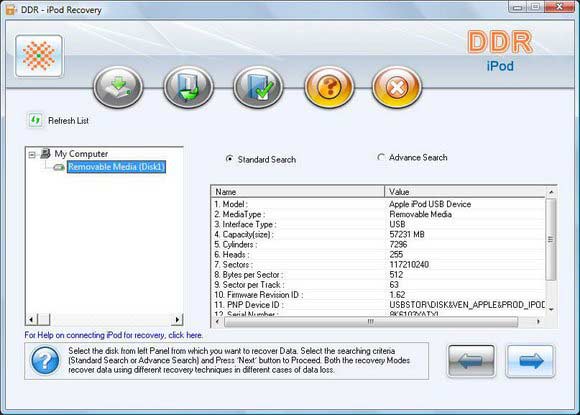 Click to view Recover iPod 4.0.1.6 screenshot