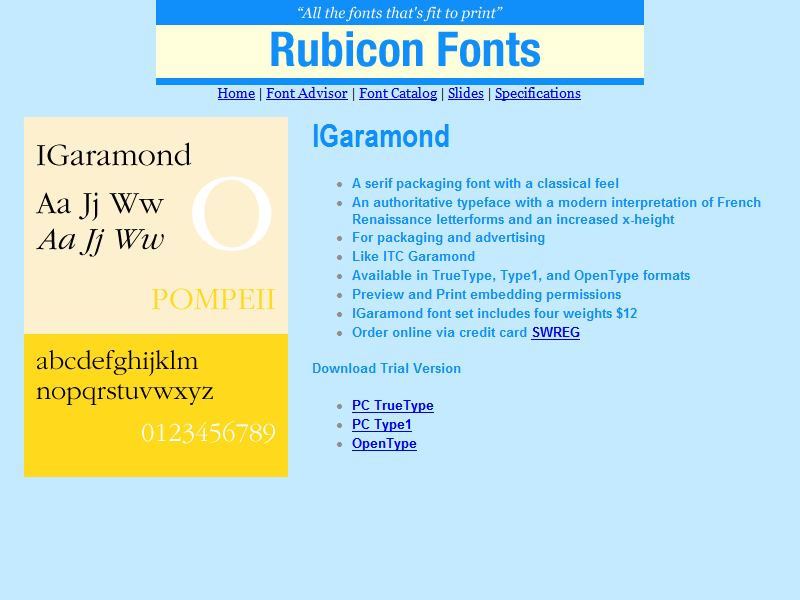 Click to view IGaramond Font TT 2.00 screenshot