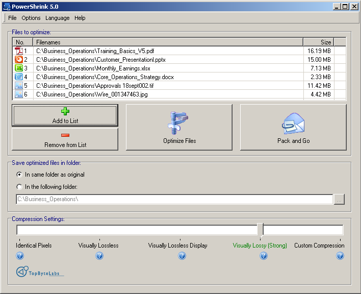 Click to view PowerShrink 5.0 screenshot