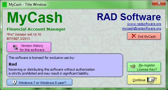 Click to view MyCash 6.14.10 screenshot