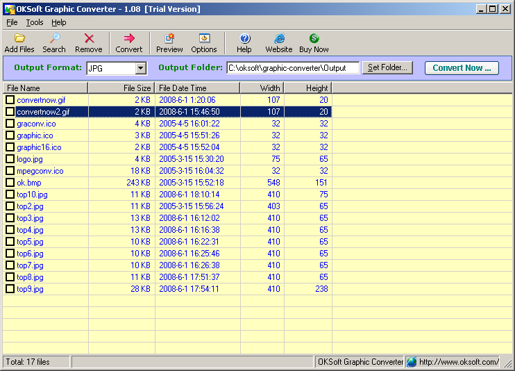 Click to view OKSoft Graphic Converter 1.08 screenshot