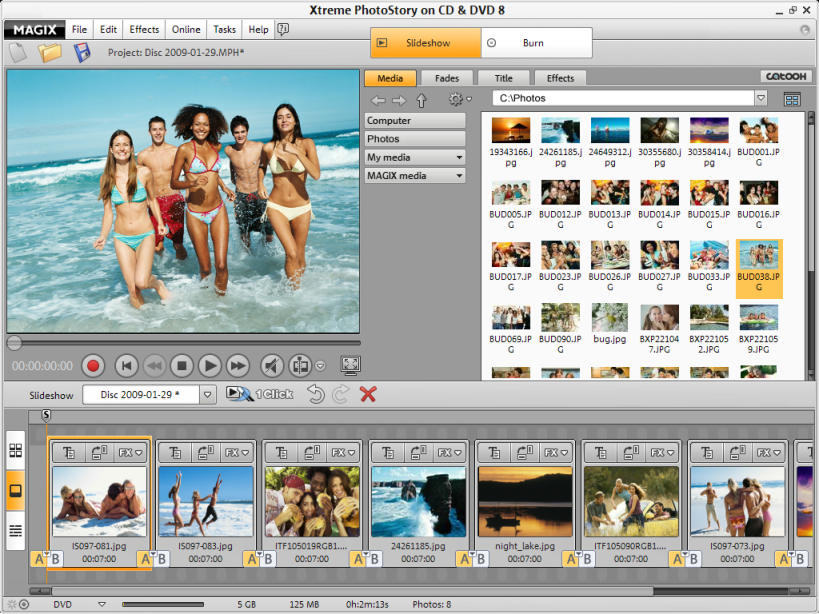 Click to view MAGIX Xtreme PhotoStory on CD & DVD 8 screenshot