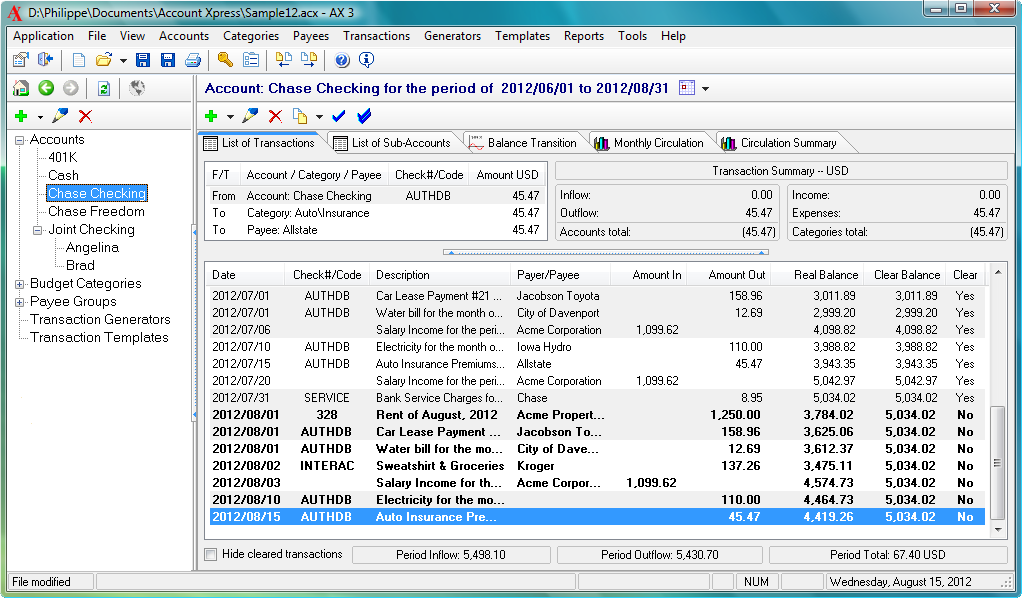 Click to view Account Xpress 3.8.7 screenshot