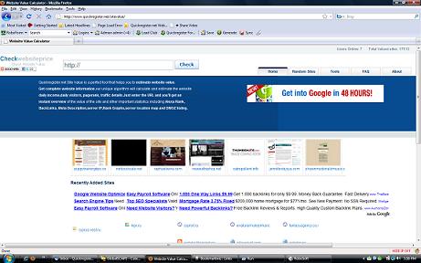 Click to view Quickregister.net Site Value Calculator 1.0 screenshot