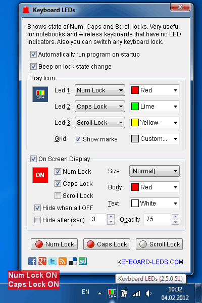 Click to view Keyboard Leds 2.0 screenshot