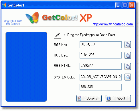 Click to view GetColor! - Color Picker 1.01 screenshot