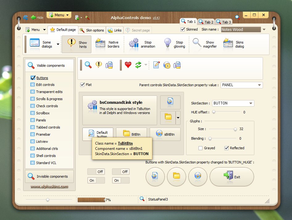 Click to view AlphaControls Lite Edition 9.02 screenshot