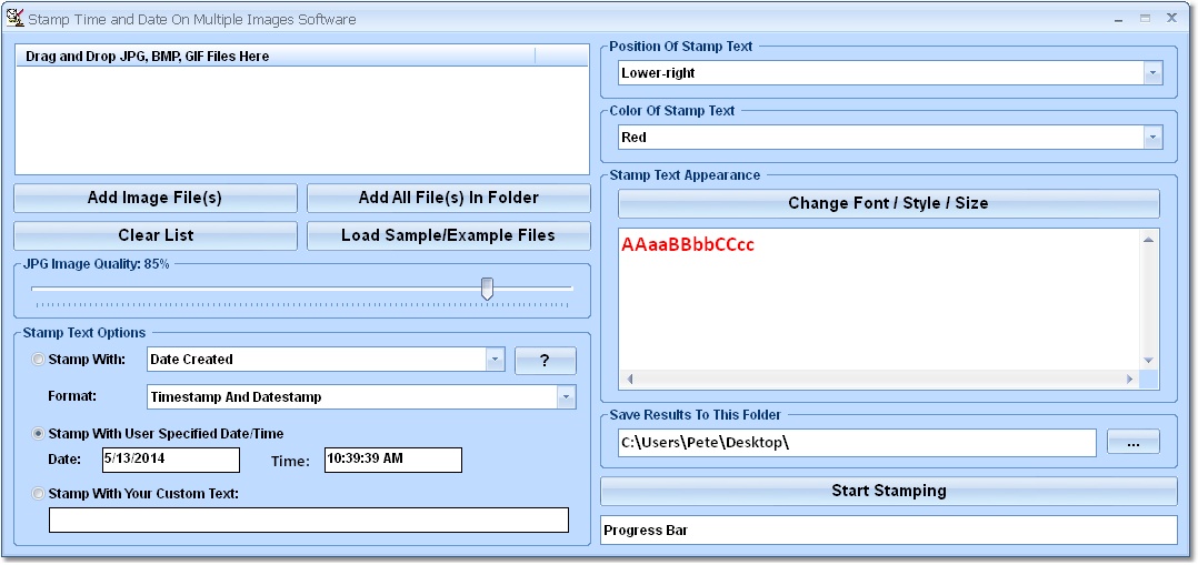 Click to view Stamp Time and Date On Multiple Images Software 7.0 screenshot