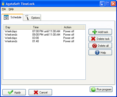 Click to view AgataSoft TimeLock 1.5 screenshot