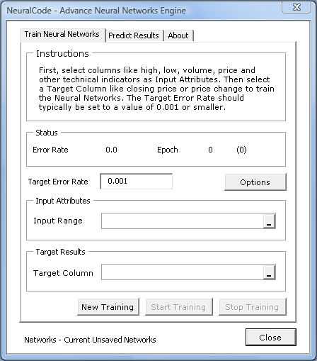 Click to view NeuralCode Neural Networks Trading 1.0 screenshot